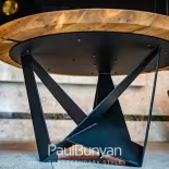 Okrągły stół drewniany ze starego drewna i metalu DALLAS Stoły do restauracji i kawiarni