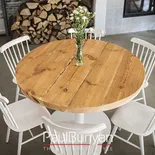 Okrągły stół drewniany ze starego drewna i metalu LAS VEGAS Stoły do restauracji i kawiarni