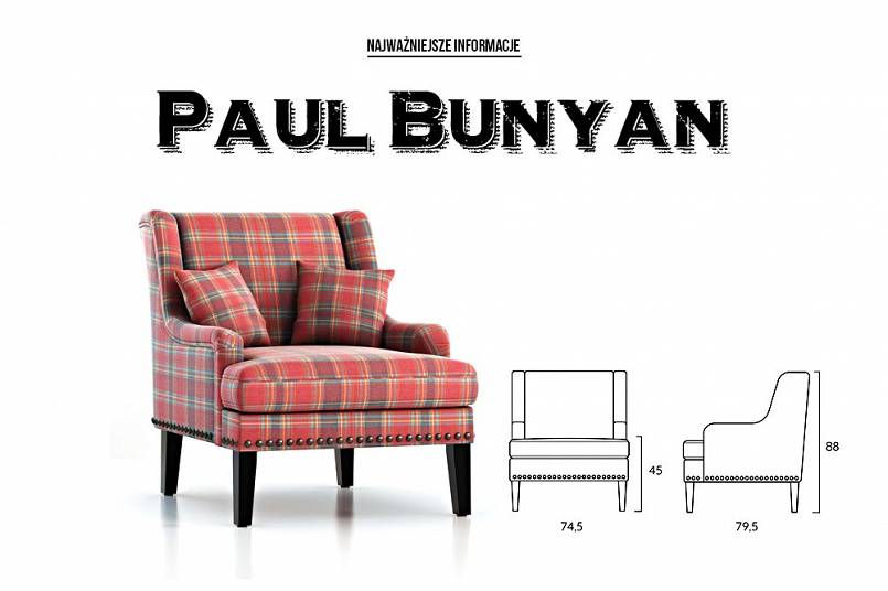 Fotel do salonu PAUL BUNYAN Krzesła z drewna i metalu