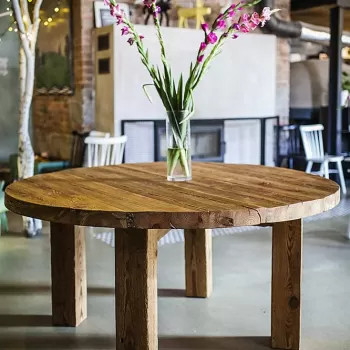 Okrągły stół drewniany ze starego drewna INDIANA