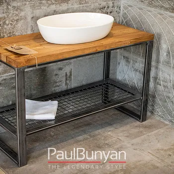 Konsola pod umywalkę ze starego drewna i metalu