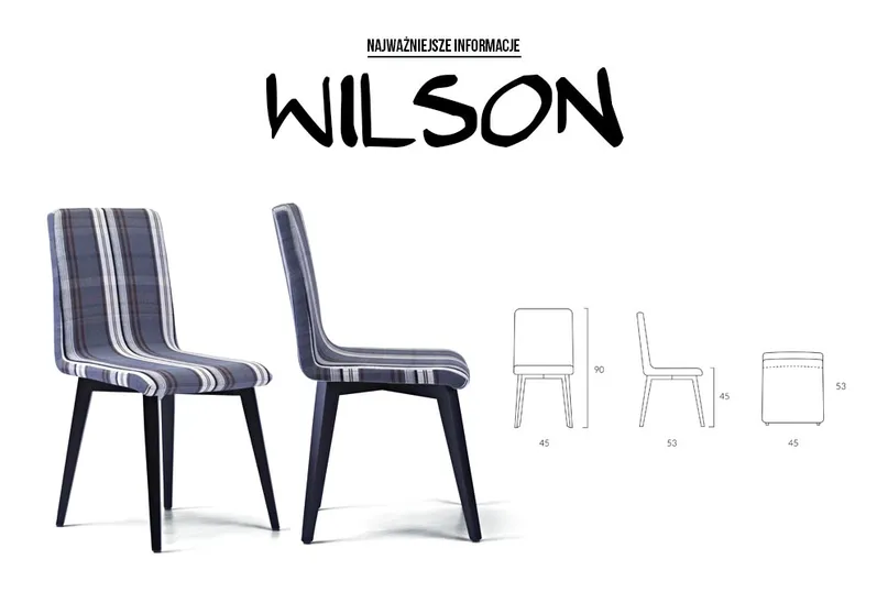 Krzesło do jadalni i salonu WILSON Krzesła z drewna i metalu