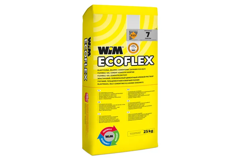 Worek kleju do płytek ceglanych WIM ECOFLEX C2T 25 kg — opakowanie producenta