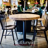 Okrągły stolik kawowy ze starego drewna do restauracji lub kawiarni Stoliki do restauracji i kawiarni