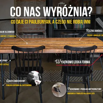 Stół drewniany ze starego drewna i metalu MONTANA