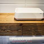 Wisząca szafka pod umywalkę ze starego drewna Szafki łazienkowe ze starego drewna