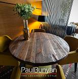 Okrągły stół drewniany ze starego drewna i metalu LAS VEGAS GOLD - Edycja Limitowana Stoły do restauracji i kawiarni