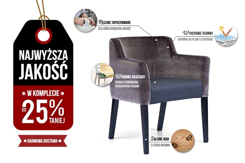 Krzesło do jadalni i salonu TRUMP Krzesła tapicerowane