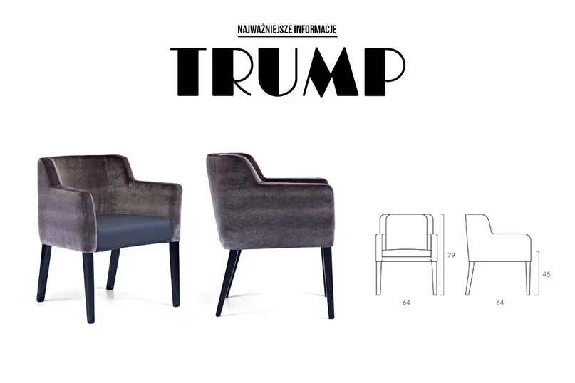 Krzesło do jadalni i salonu TRUMP Krzesła tapicerowane